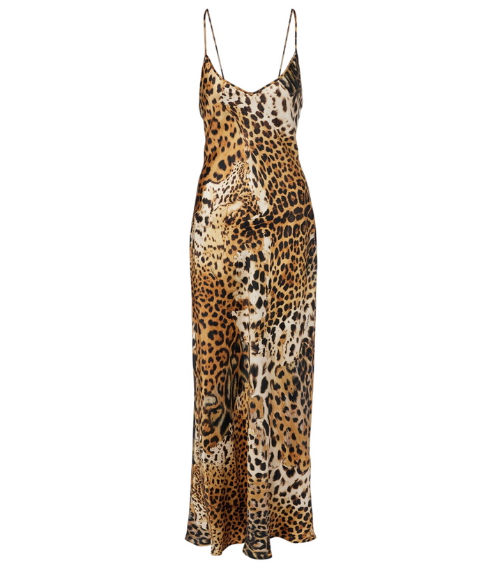 Photo: Roberto Cavalli Printed silk satin slip dress
