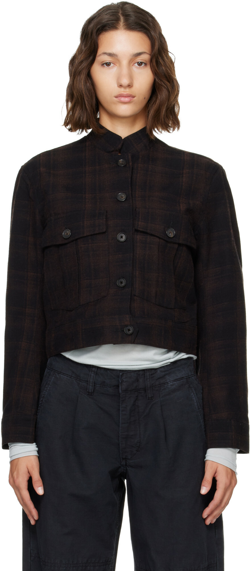 JEANERICA Brown Lee Check Jacket