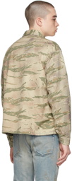 John Elliott Green Camo Military Shirt