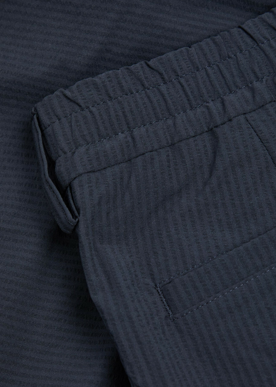 NN07 Billie Striped Seersucker Swim Shorts Navy