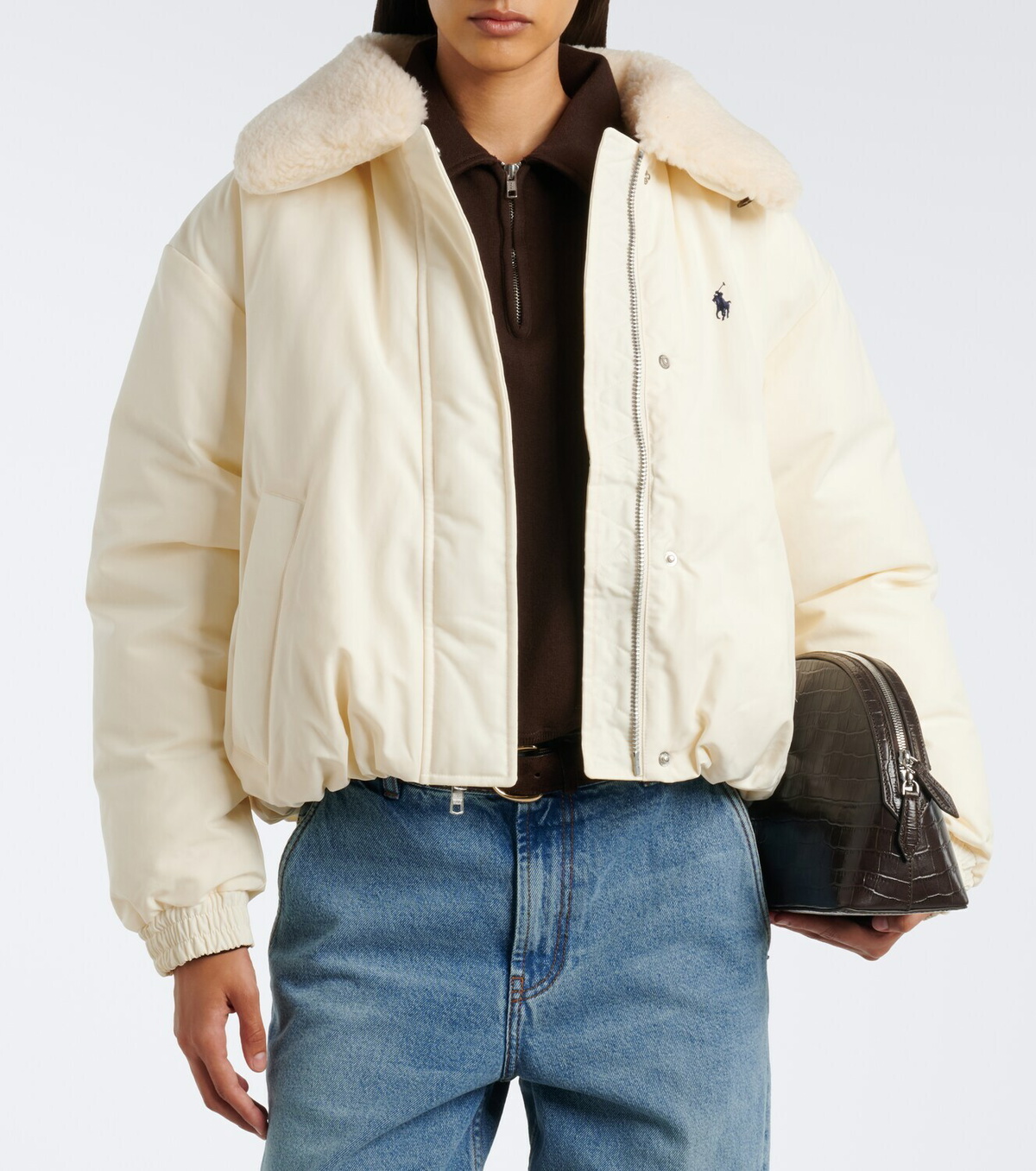 Polo Ralph Lauren Teddy-trimmed cropped blouson jacket