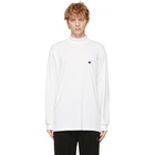 Needles White Mock Neck Logo Long Sleeve T-Shirt