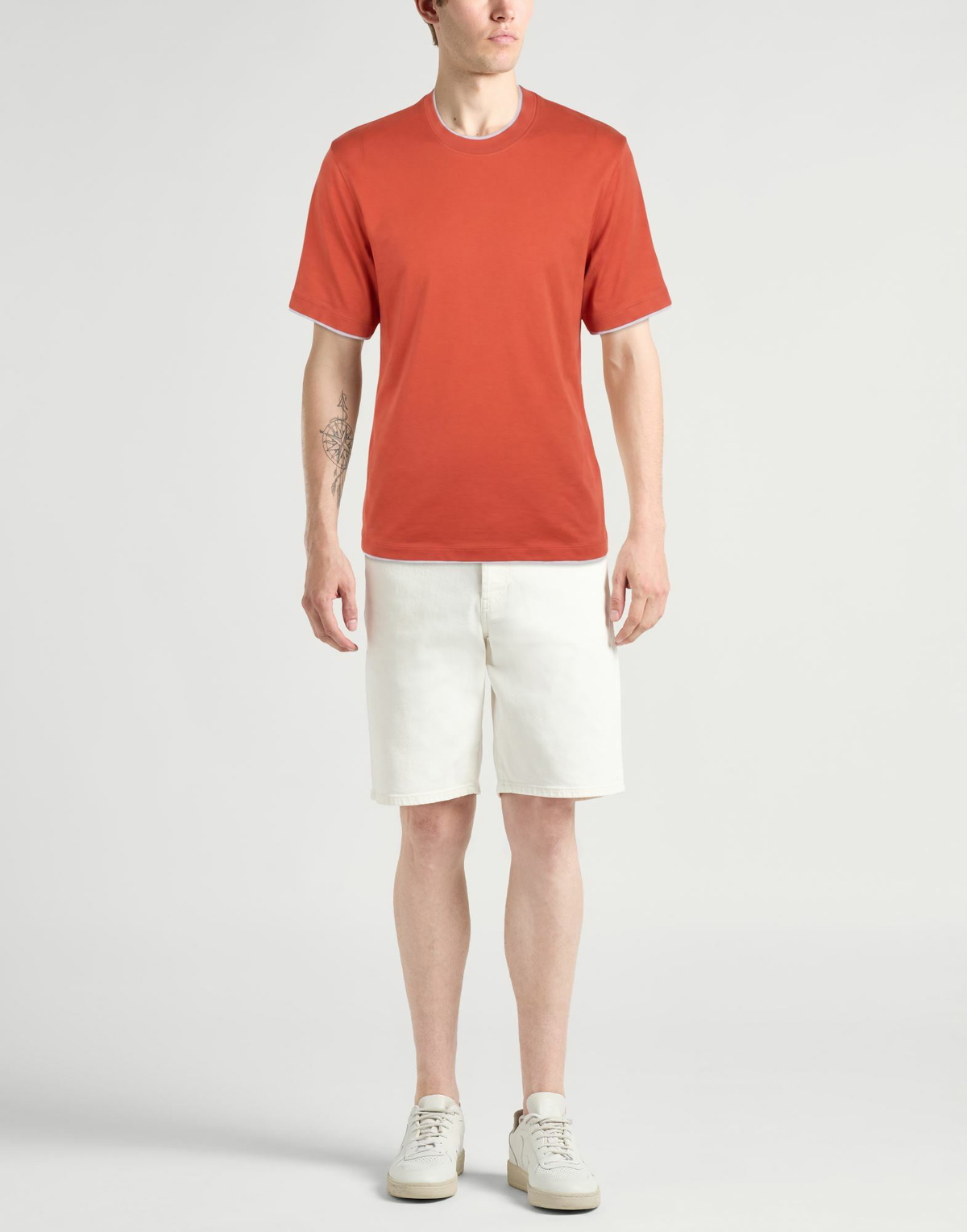Brunello Cucinelli Mens T-shirt in Orange