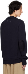 Maison Margiela Navy Elbow Patch Sweater