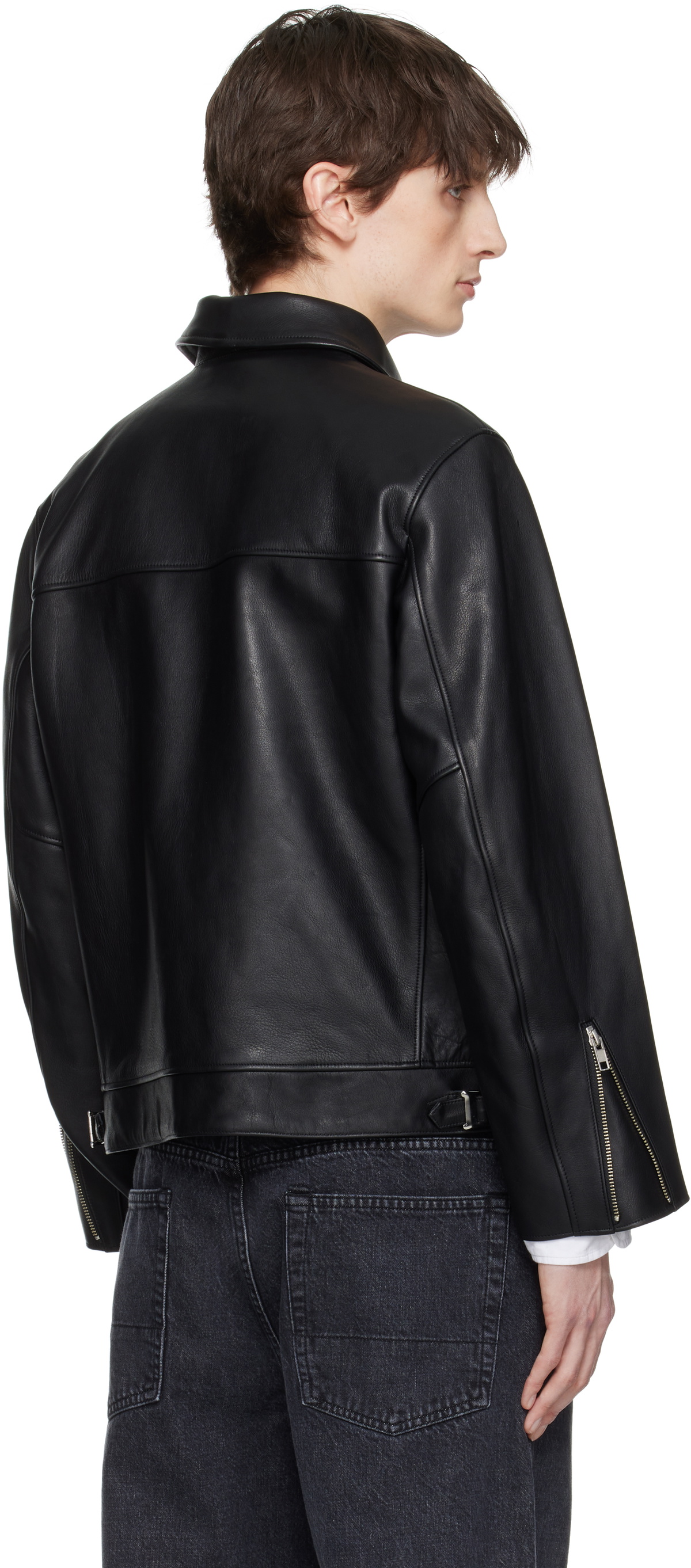 WACKO MARIA Black Double Riders Leather Jacket Wacko Maria