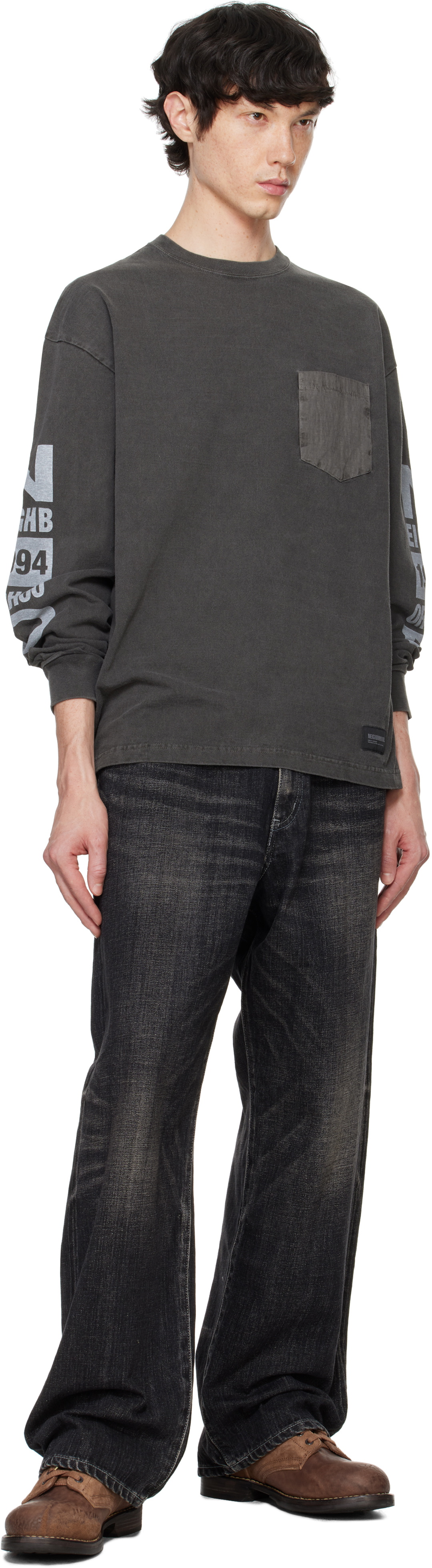 関税送料込♪NEIGHBORHOOD/PIGMENT DYED CREWNECK LS NEIGHBORHOOD Pigment Dyed Sweatshirt LS Black | HAVEN
