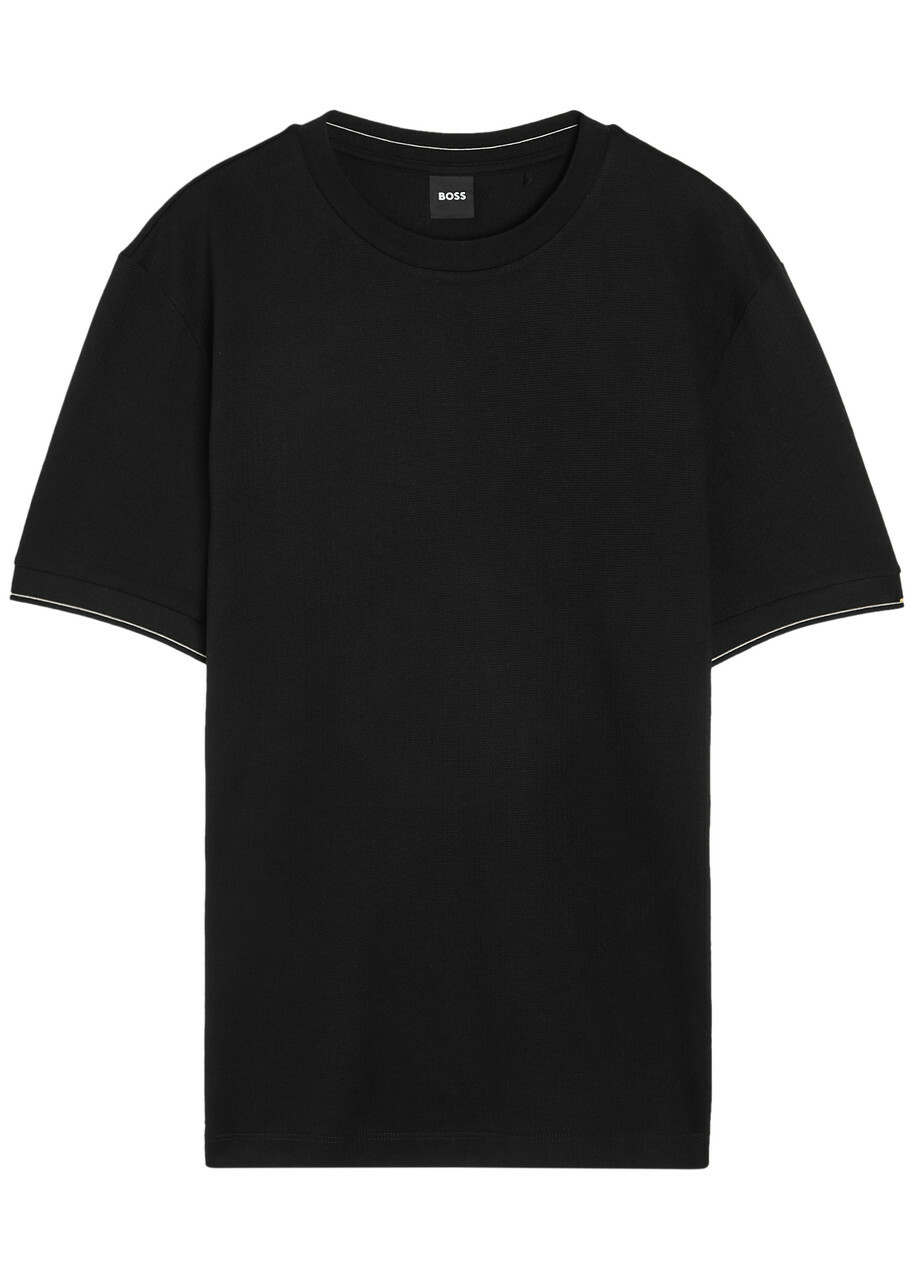Boss Close-knit Cotton T-shirt Black