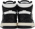 AMIRI Black & White Glitter Skel Top Hi Sneakers