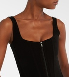 Balenciaga Cotton-blend velvet corset top