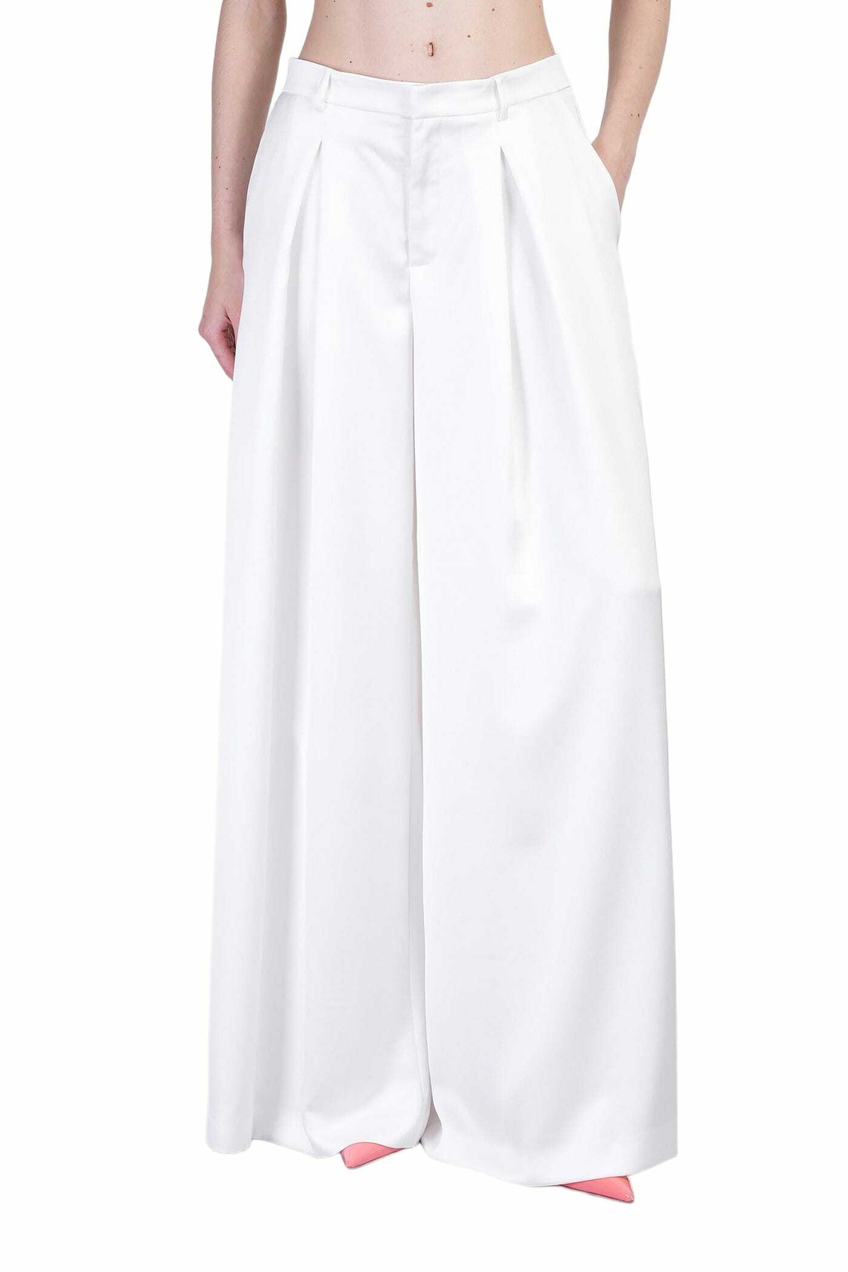 パンツ THE ANDAMANE Pink Straight Trousers Galdys in Viscose Woman 20909927_50913586_600.jpg