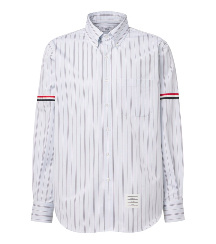 Photo: Thom Browne 4-Bar striped cotton shirt