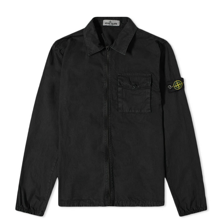 Photo: Stone Island Junior Zip Overshirt in Black