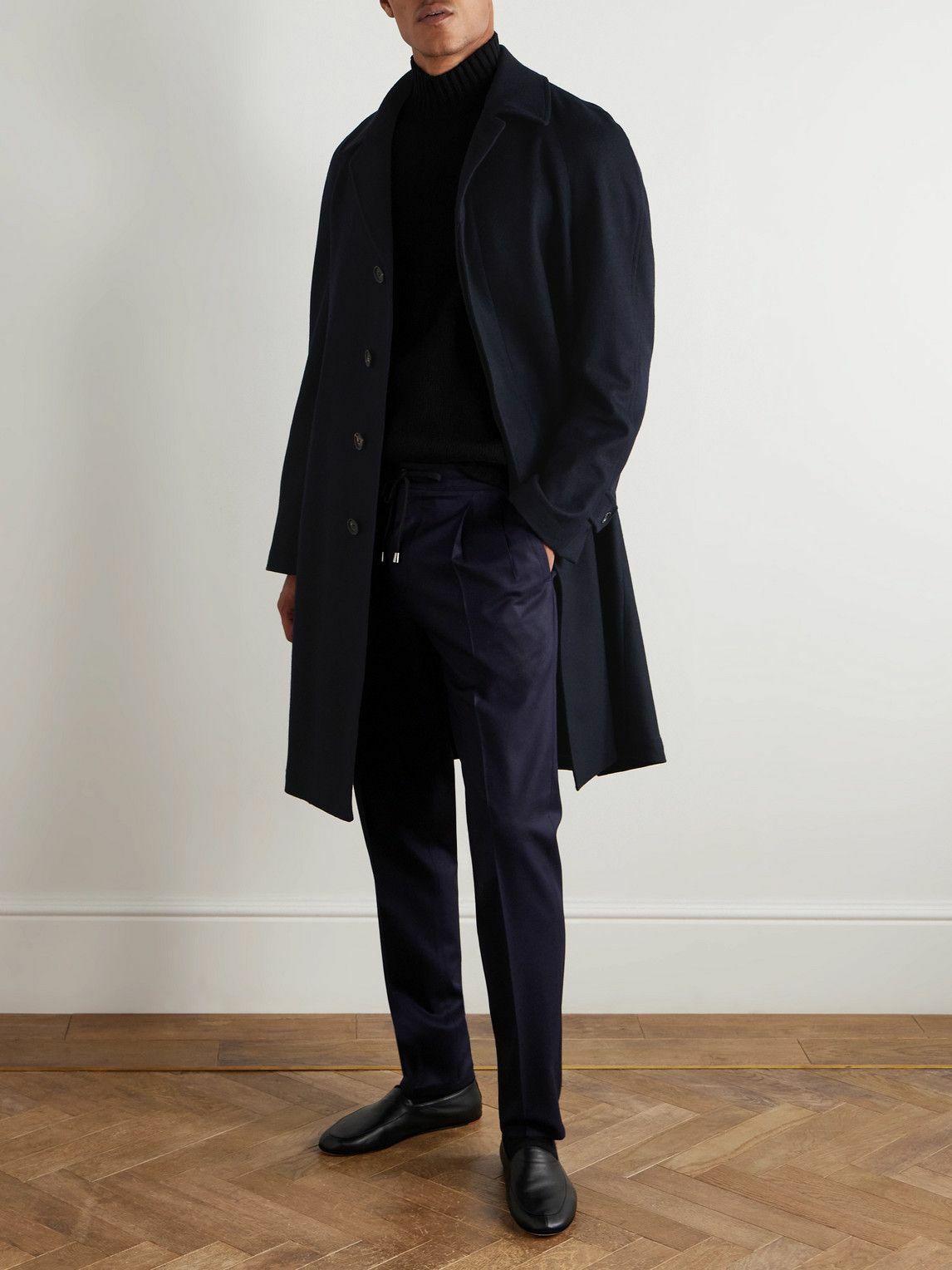 De Petrillo - Ruffo Wool and Cashmere-Blend Coat - Blue