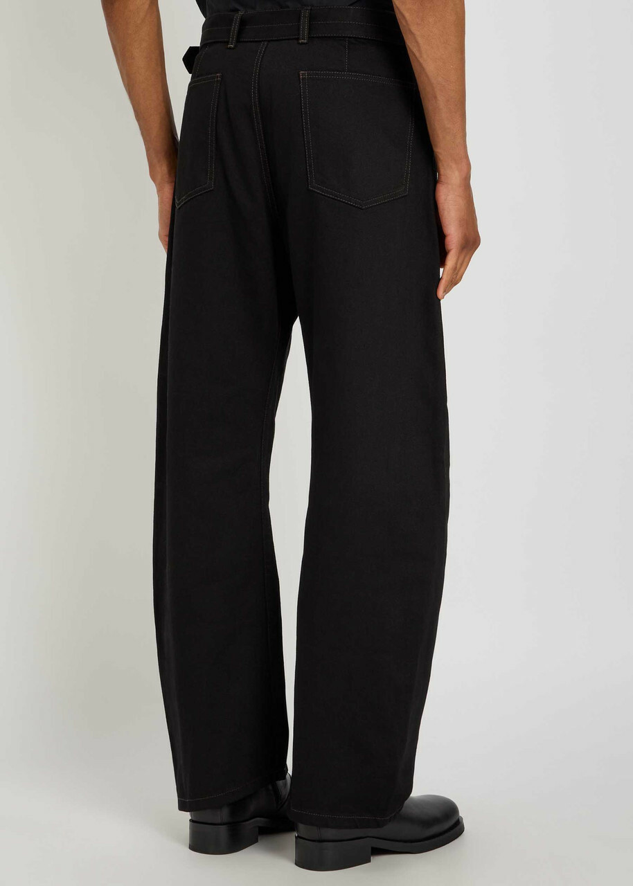 Lemaire Twisted Belted Denim Trousers Black