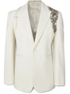 Alexander McQueen - Slim-Fit Harness-Detailed Embellished Wool-Twill Blazer - Neutrals