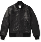 Sandro - Leather Bomber Jacket - Black