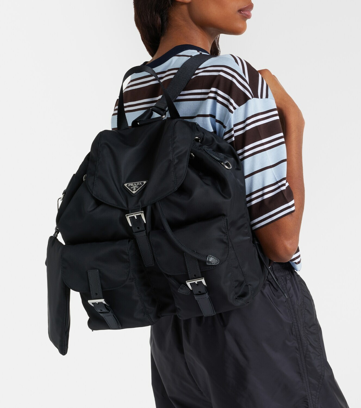 Prada Re-Nylon Medium leather-trimmed backpack