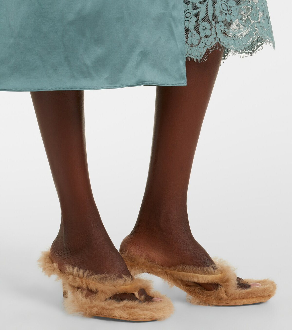 Acne Studios Shearling thong sandals