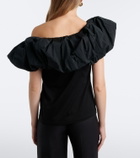 Max Mara Ruffled off-shoulder cotton top
