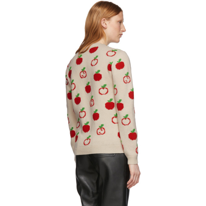 Gucci Off-White Jacquard GG Apple Sweater