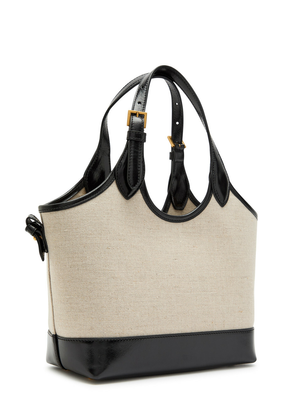 Versace Small Leather and Canvas Tote bag - Black - One Size