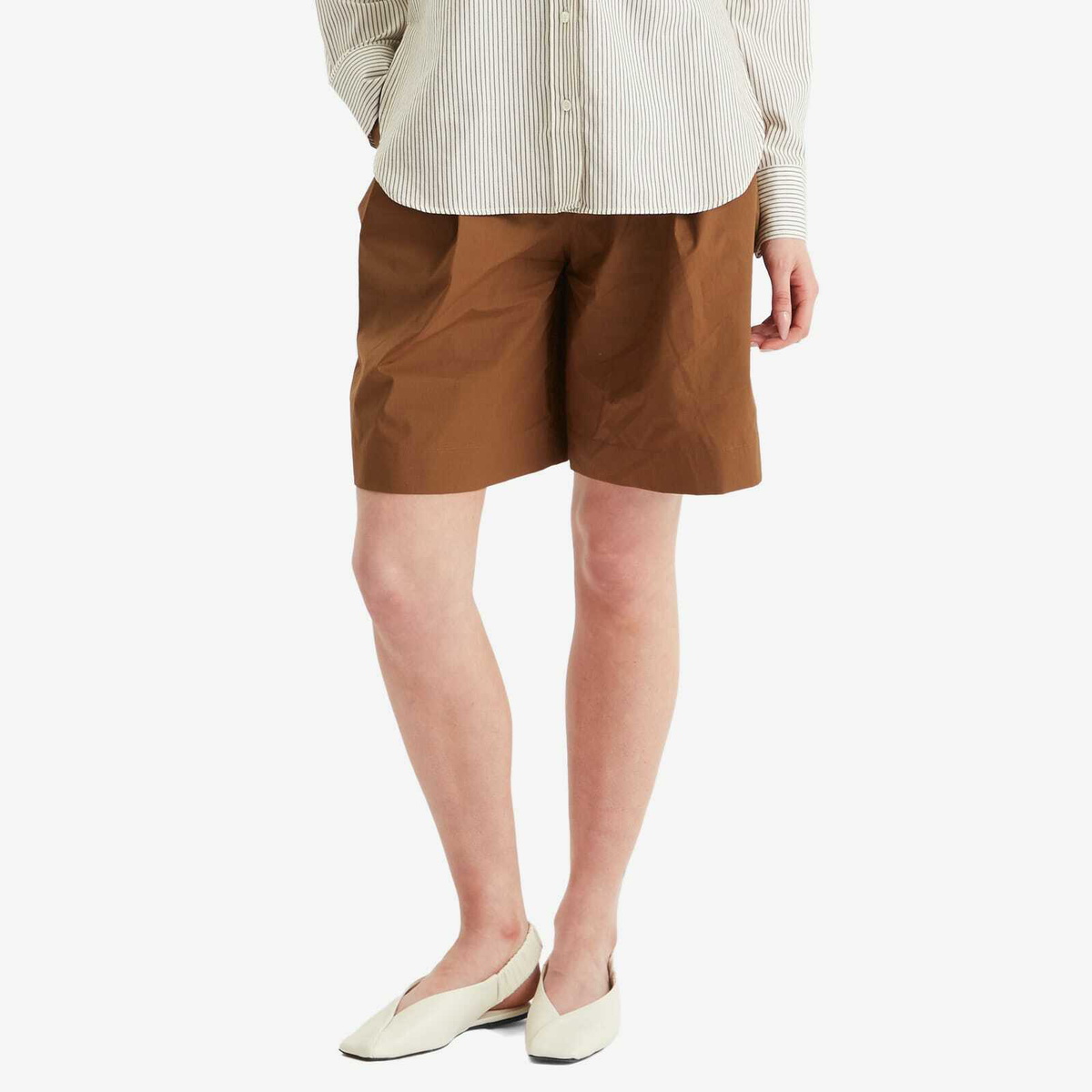 Studio Nicholson Women's Double Pleat Easy Short in Almond