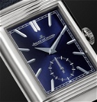 JAEGER-LECOULTRE - Reverso Tribute Duoface Hand-Wound 28.3mm Stainless Steel and Leather Watch, Ref. No. 3988482 - Blue