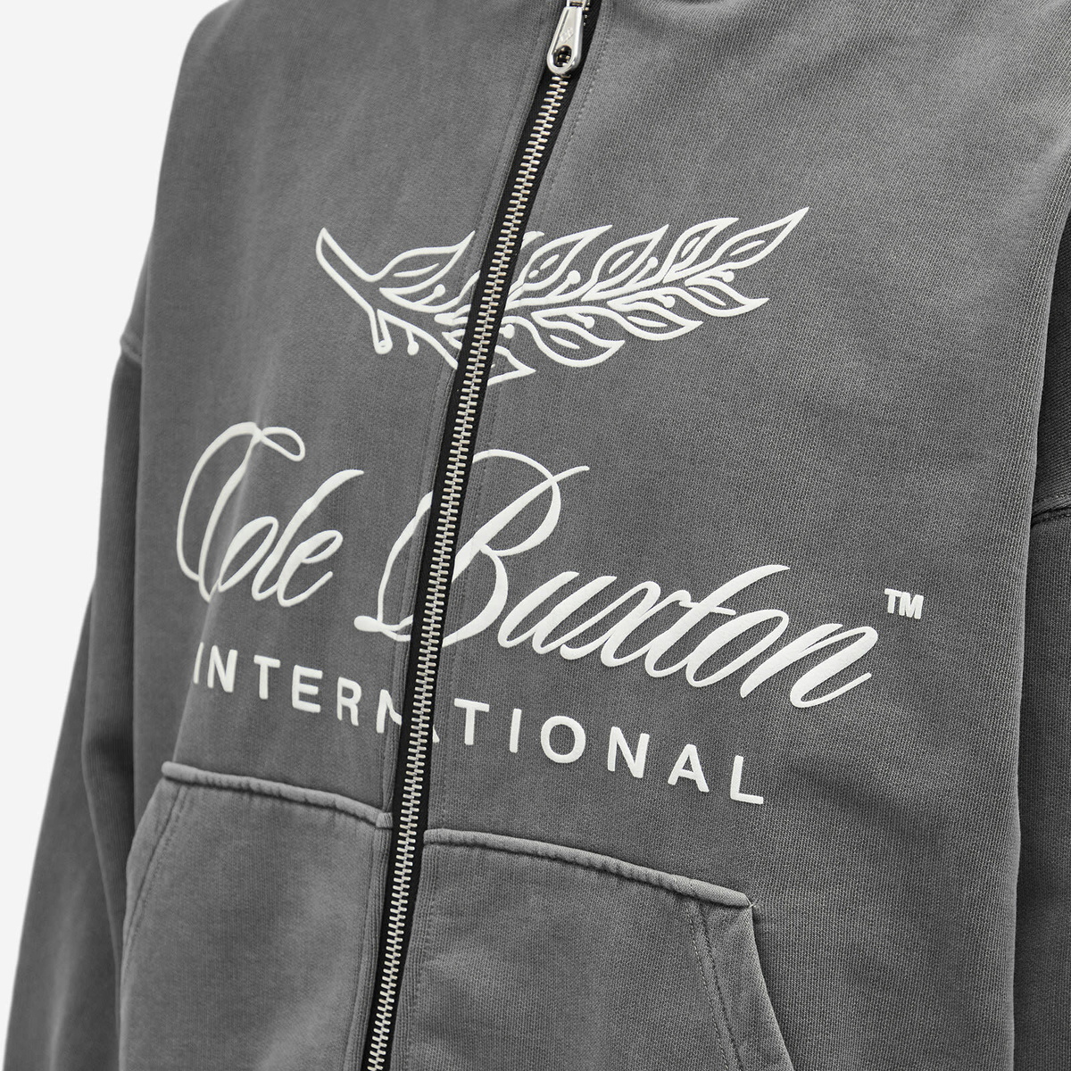 Cole Buxton Men's International Zip Hoodie in Washed Black