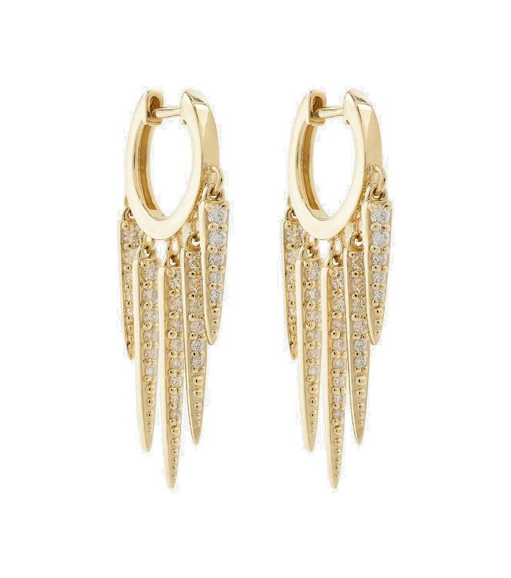 Photo: Sydney Evan Fringe Huggie 14kt gold hoop earrings with diamonds