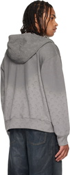 Marine Serre Gray Faded Moon Sleeve Hoodie