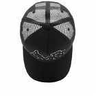 AMIRI Men's Staggered Logo Trucker Hat in Black/Alabaster