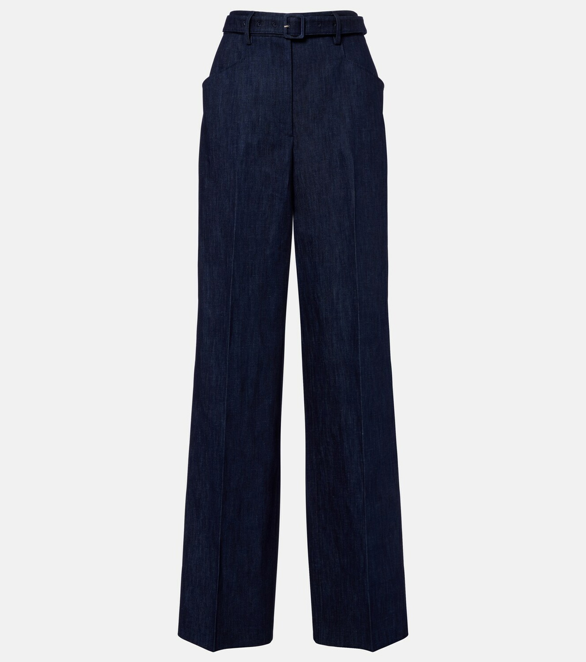 Gabriela Hearst Norman belted denim wide-leg pants