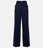 Gabriela Hearst Norman belted denim wide-leg pants