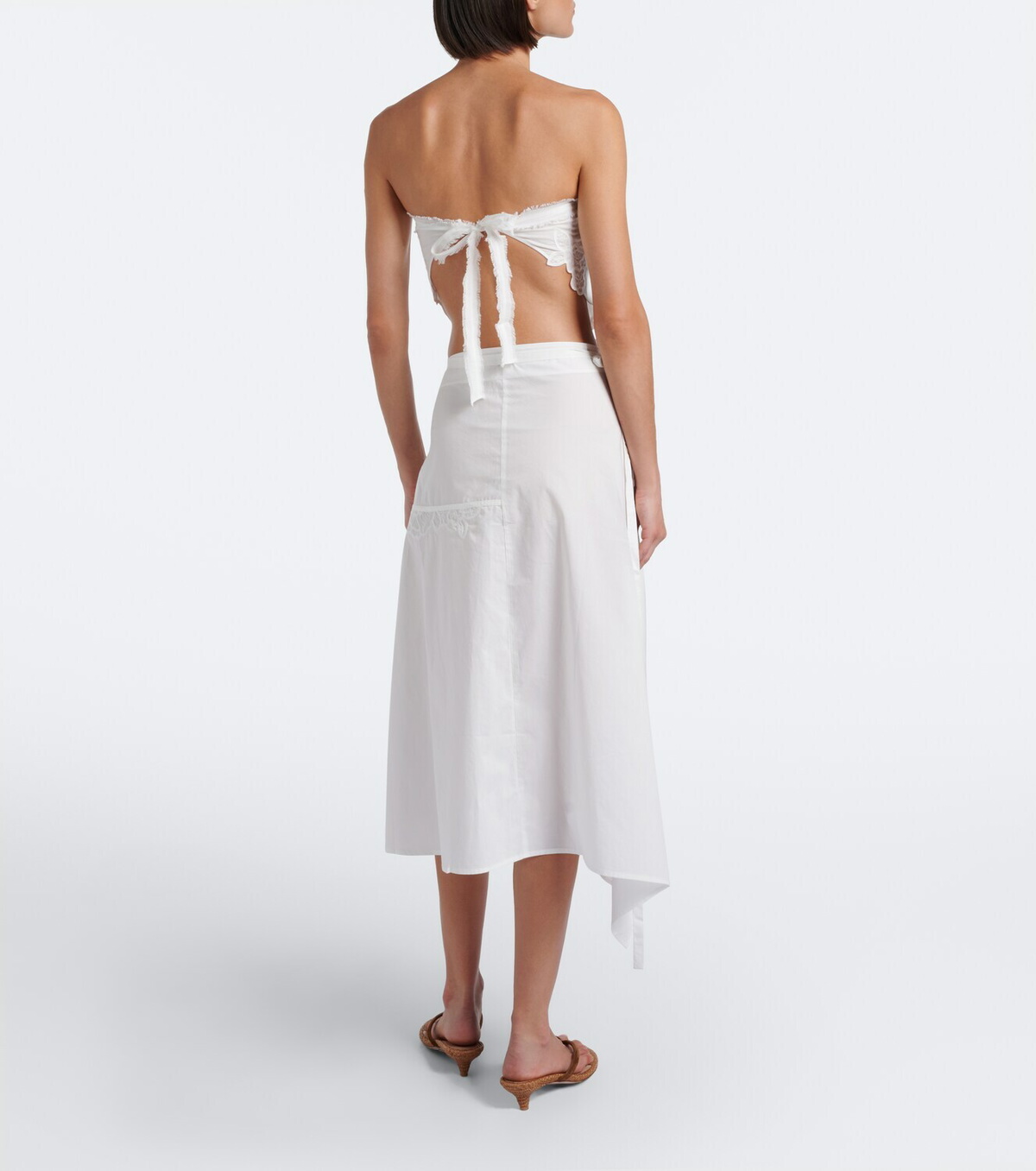 SIR Klara asymmetric cotton midi skirt