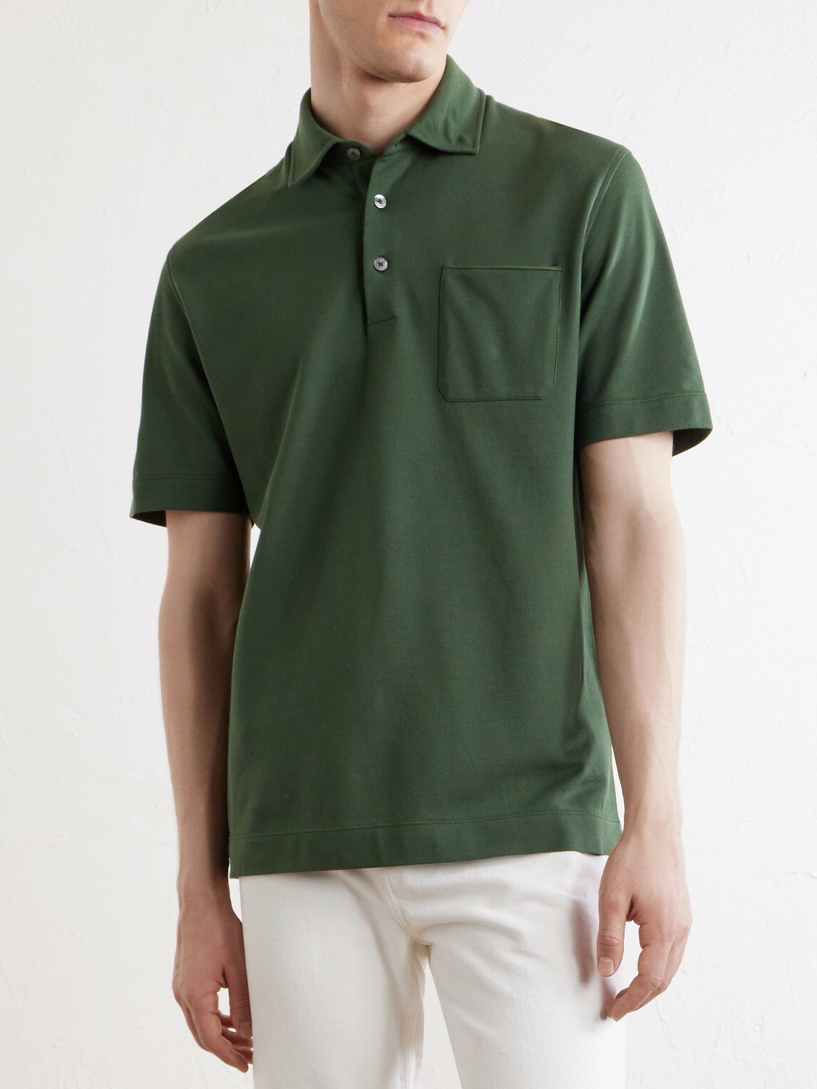 Zegna - Cotton-Jersey Polo Shirt - Green