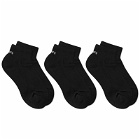 WTAPS Men's 04 Skivvies Half Sock - 3-Pack in Black