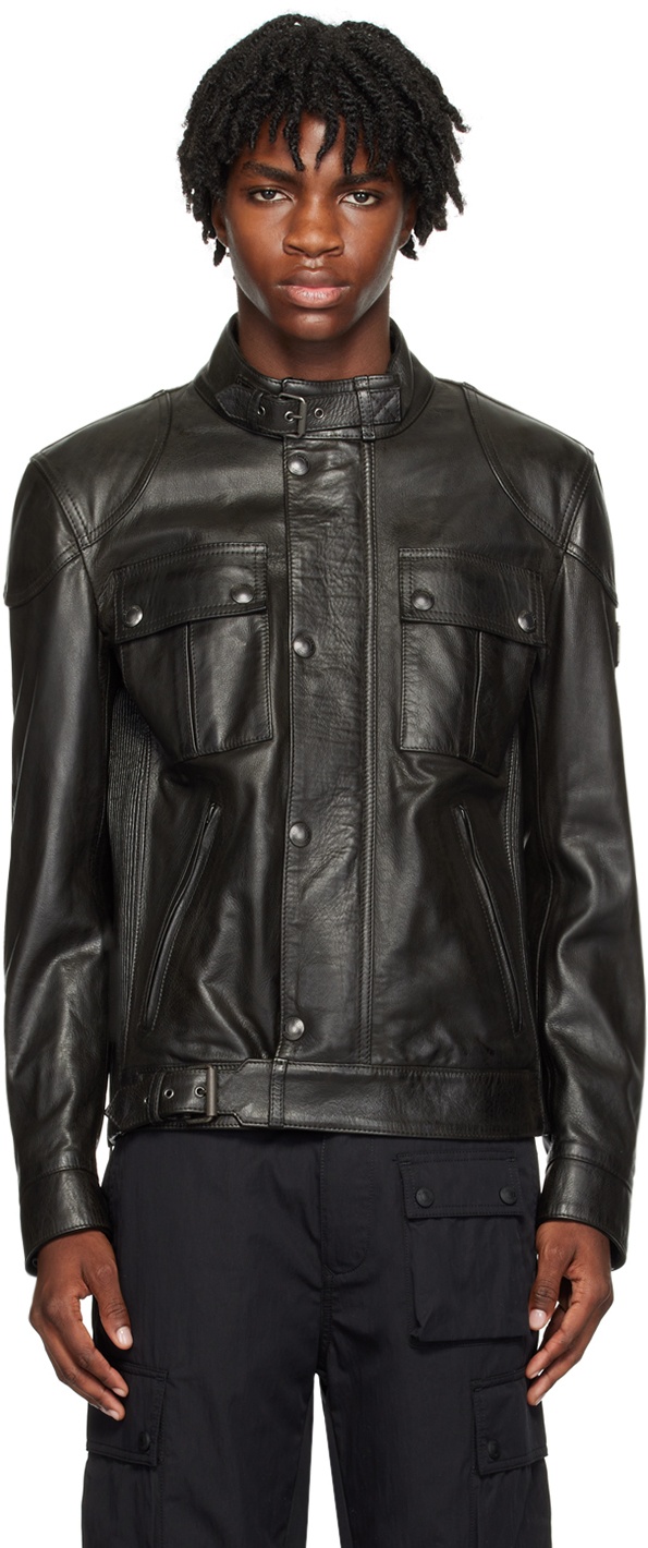 Belstaff Black Waxed Leather Jacket Belstaff