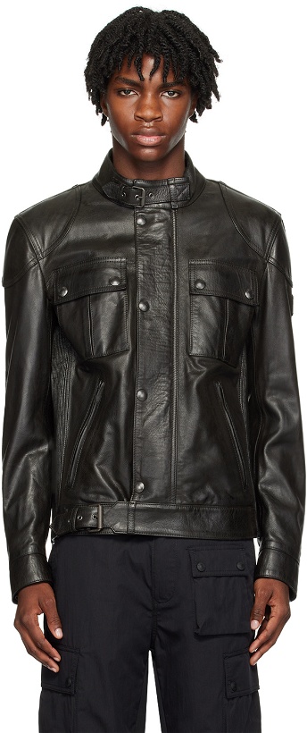 Photo: Belstaff Black Waxed Leather Jacket