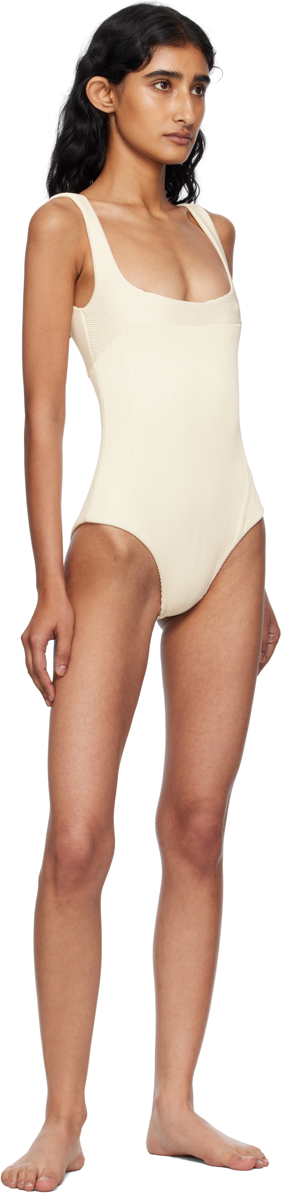 Haight Beige Ribbed Gabi Swimsuit