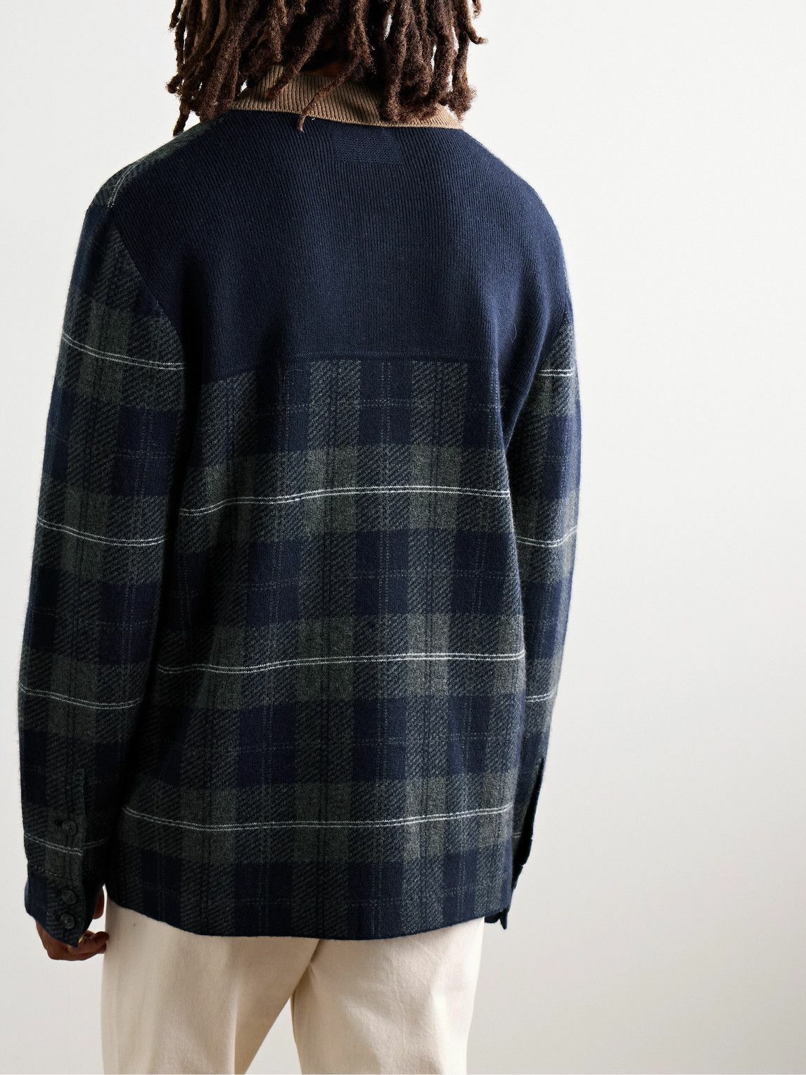 Guest In Residence - Checked Wool and Cashmere-Blend Overshirt - Blue