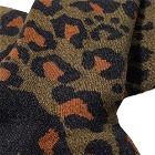 RoToTo Pile Leopard Crew Sock in Dark Olive