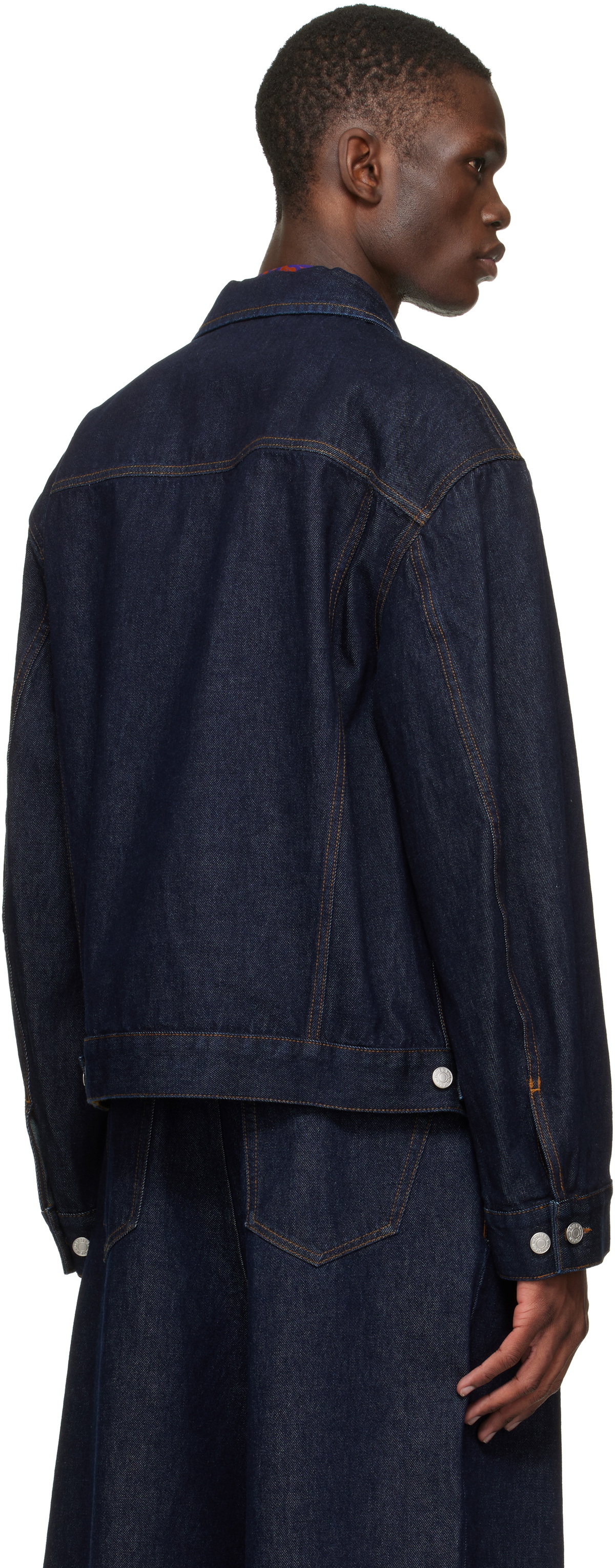 Dries Van Noten Navy Flap Pocket Denim Jacket