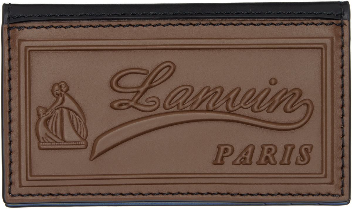Lanvin Black & Brown 'Catch By Lanvin' Two Fold Card Holder
