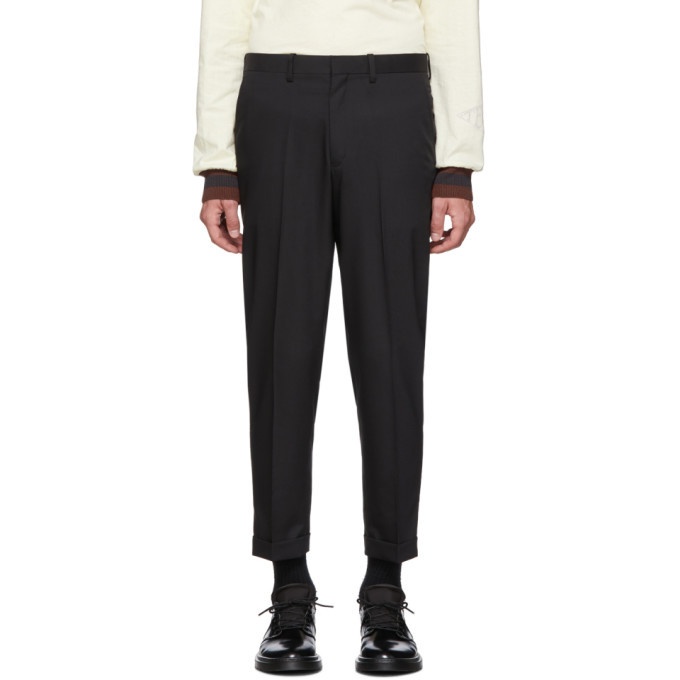 Photo: N.Hoolywood Black Ribbed Easy Trousers