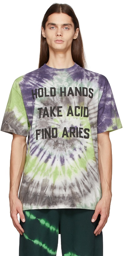 Photo: Aries Purple & Green Tie-Dye Acid Whirl T-Shirt
