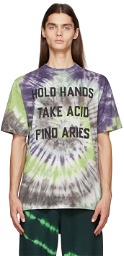 Aries Purple & Green Tie-Dye Acid Whirl T-Shirt