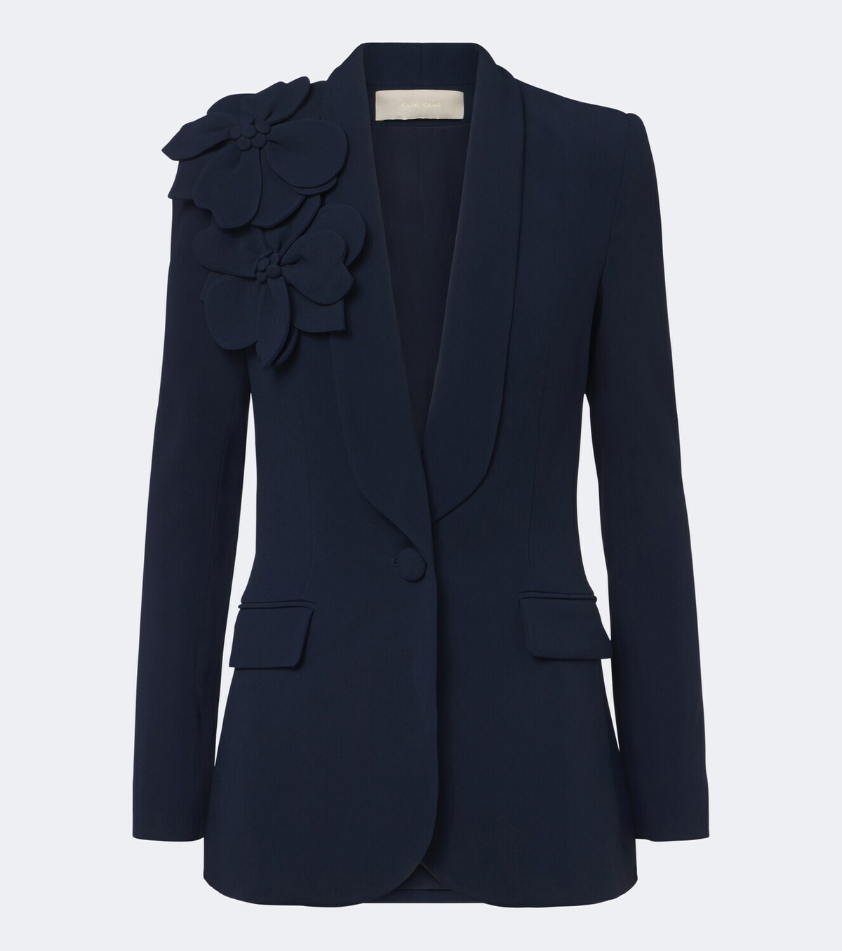 Elie Saab Floral-appliqué cady blazer