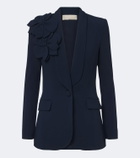 Elie Saab Floral-appliqué cady blazer