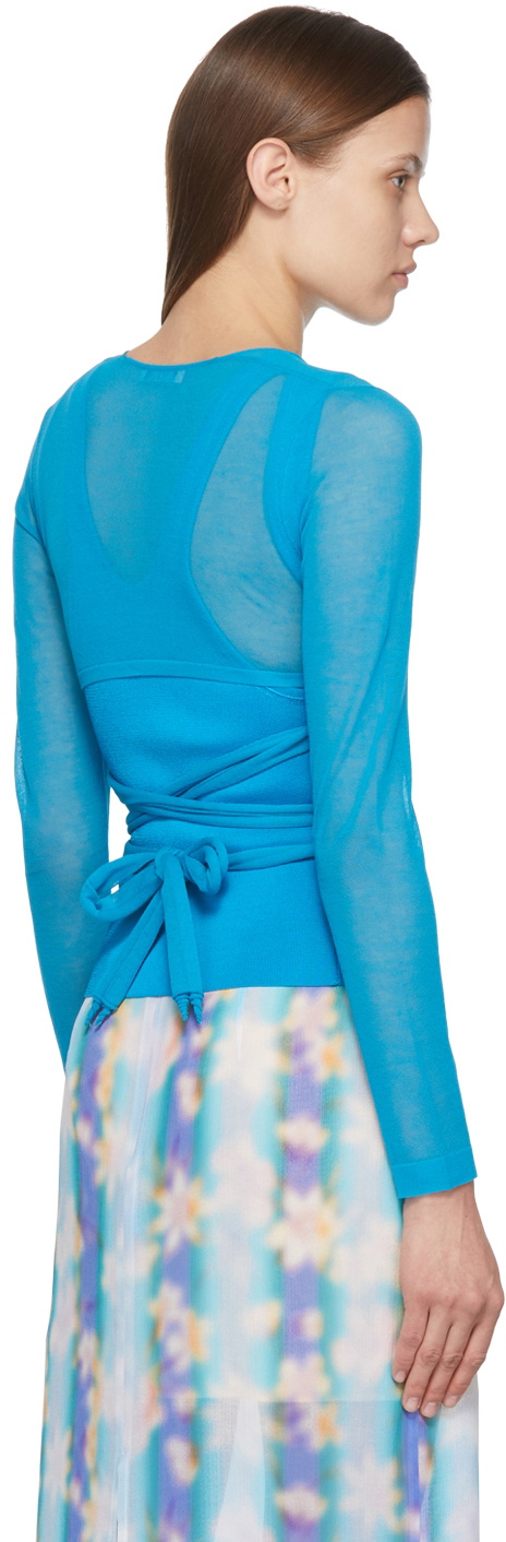 Nina Ricci Blue Cotton Long Sleeve T-Shirt