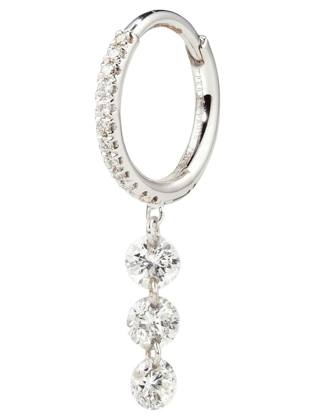 Photo: Persée 18K White Gold Diamond Hoop Earring